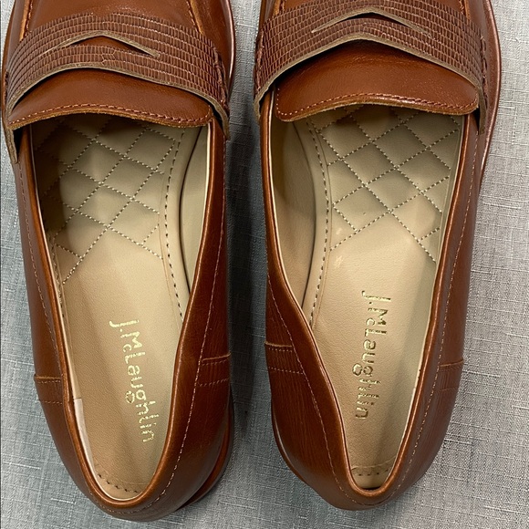 J McLaughlin Brown Leather Flats Loafers Women’s Size 7 Concetta Classic Style - Picture 10 of 16